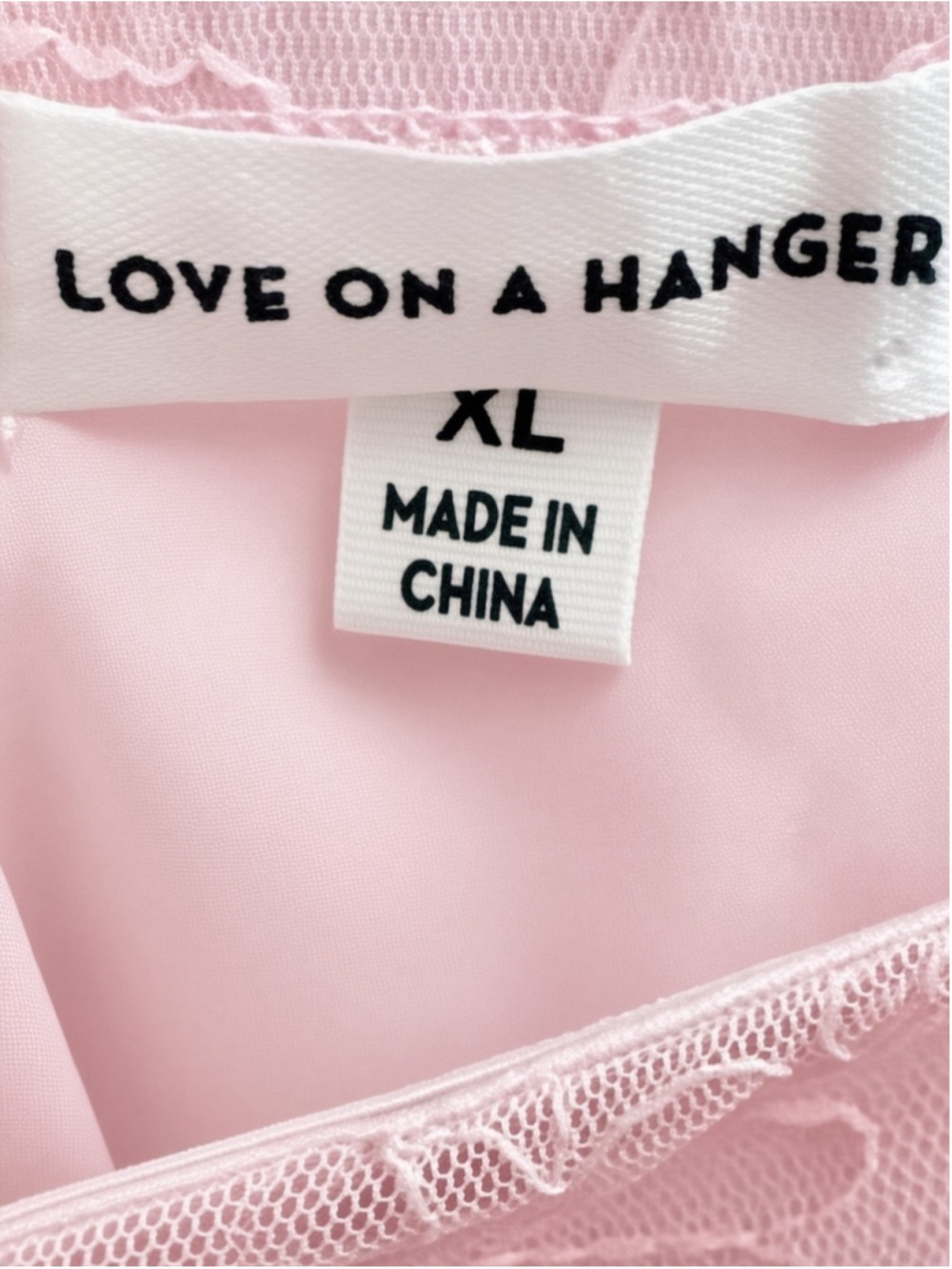 Love on a Hanger Pink Floral Mesh Ruched Drawstring Tie Front Top Blouse Size XL - Picture 2 of 11